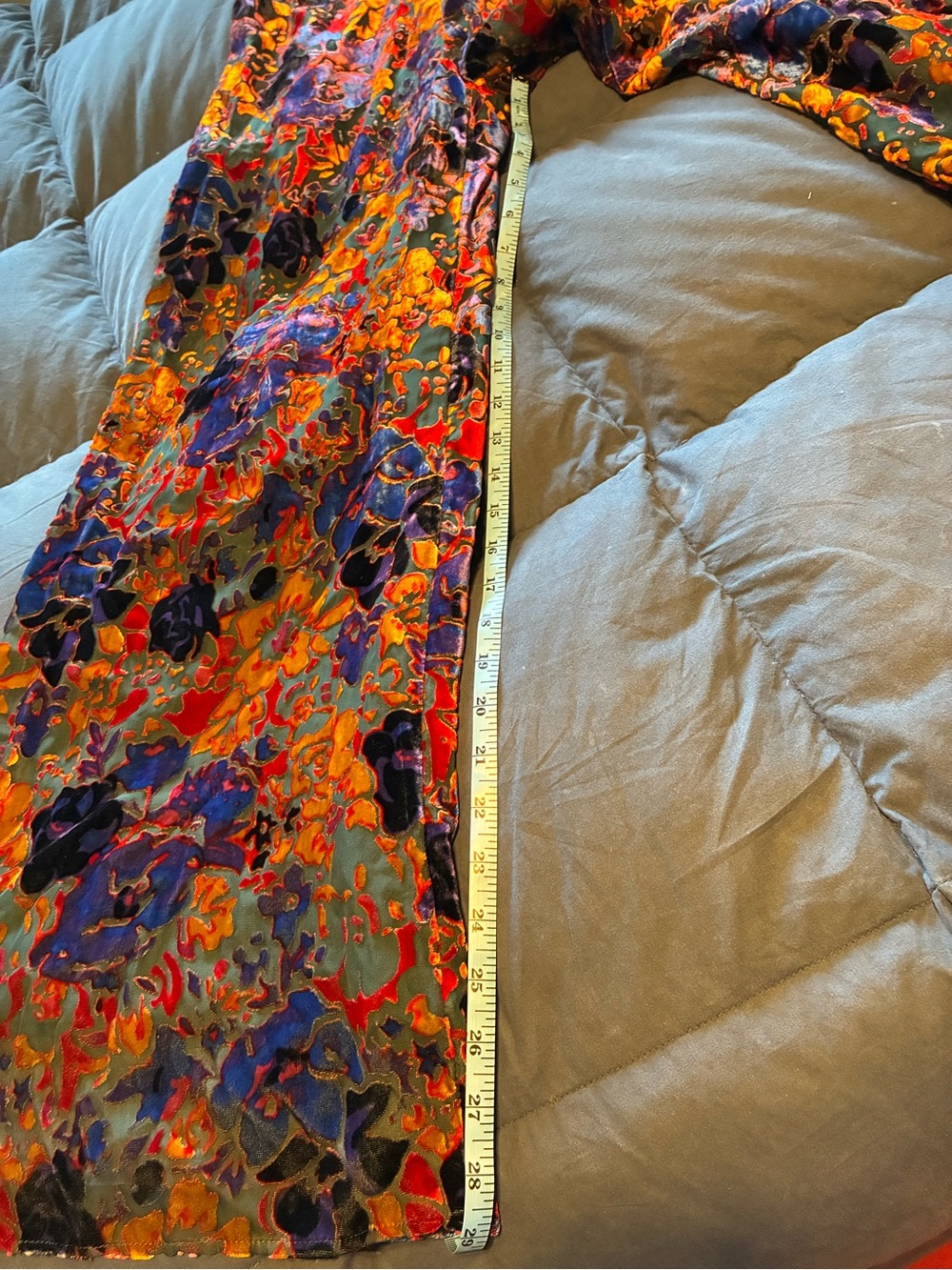 Maeve Multicolor Floral Velvet Jumpsuit with Blue, Purple, Gold Accents - Picture 4 of 4